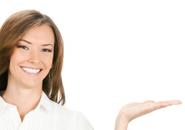 bir şey ya da, üzerinde beyaz holding iş kadını