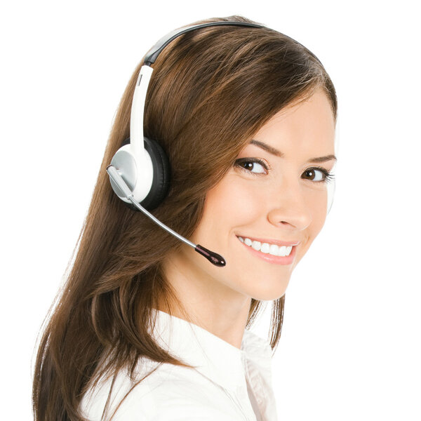 Customer support phone operator, isolated