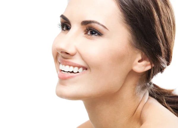 Retrato de mujer hermosa, sobre blanco — Foto de Stock