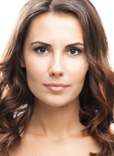 Retrato de mujer hermosa, sobre blanco — Foto de Stock