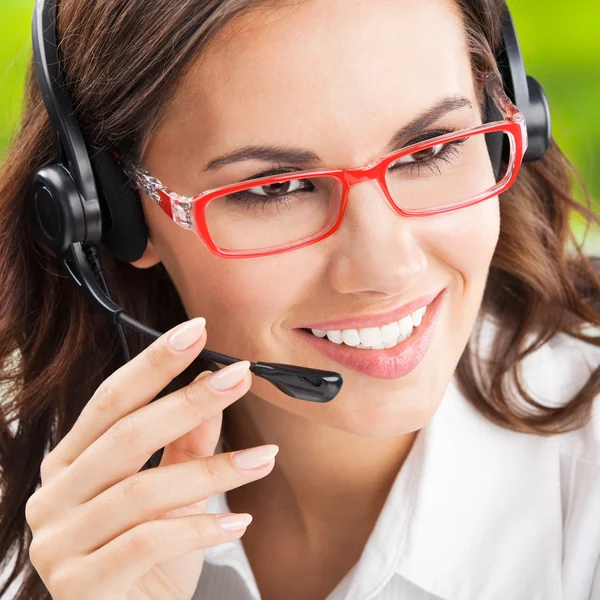 Telefonanbieter im Headset unterstützen — Stockfoto