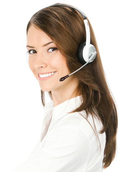 Customer support phone operator, isolated 
