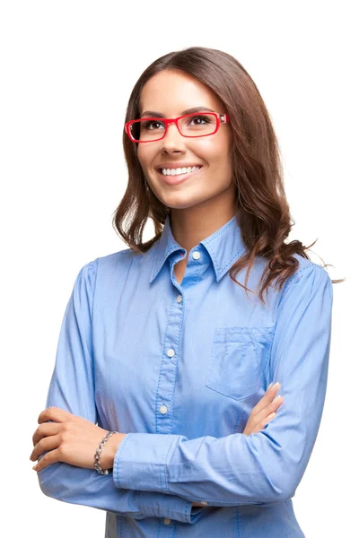 Retrato de mulher de negócios sorridente, isolada — Fotografia de Stock