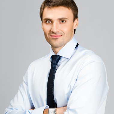  gri izole iş adamı,