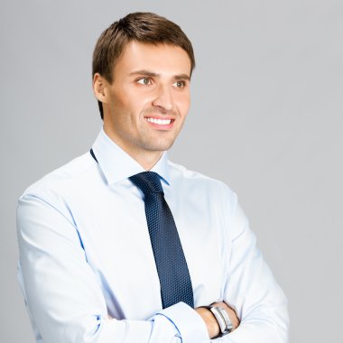  gri izole iş adamı,