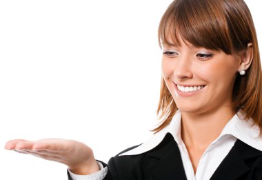 gösterilen, izole iş kadın 