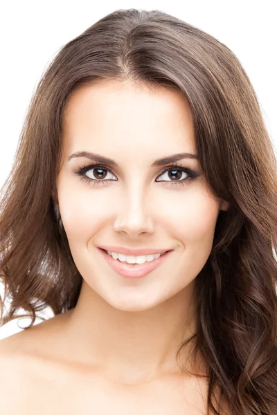 Retrato de mujer hermosa, sobre blanco — Foto de Stock