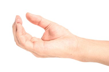 Bir şey gibi bir şişe tutan el kadar kapatın veya kırpma yoluyla izole üzerinde beyaz arka plan olabilir.