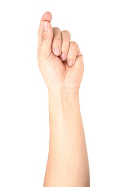 Elini tut sanal iş kartı, kredi kartı veya boş kağıt kırpma yolu ile beyaz arka plan üzerinde izole.