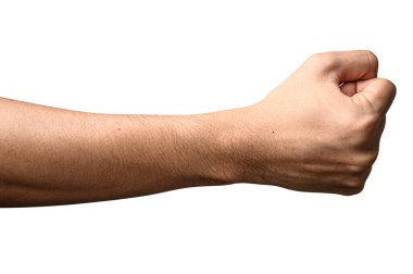 Görünür damarlar kolunu kapatmak ve kırpma yolu ile beyaz bir arka plan üzerinde izole el