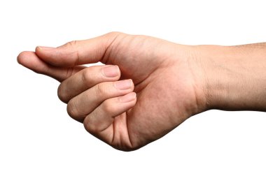 Elini tut sanal iş kartı, kredi kartı veya boş kağıt kırpma yolu ile beyaz arka plan üzerinde izole.