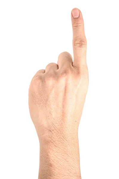 手を閉じると クリッピングパスで白地に分離された1番の指が表示されます ポートフォリオの数が多いほど — ストック写真