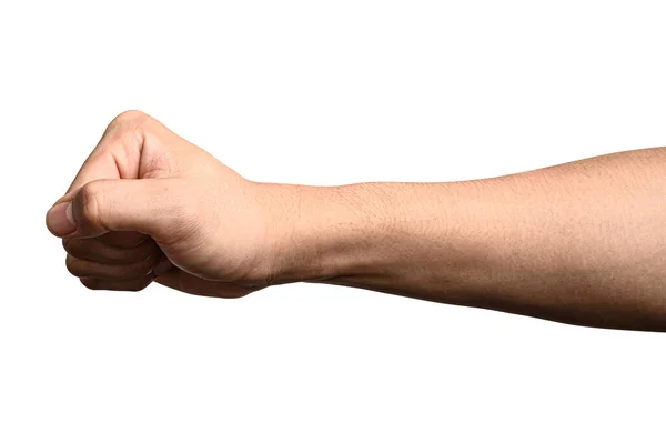 Close Van Zichtbare Aderen Arm Hand Geïsoleerd Een Witte Achtergrond — Stockfoto