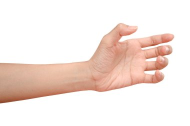 Bir şey gibi bir şişe tutan el kadar kapatın veya kırpma yoluyla izole üzerinde beyaz arka plan olabilir.
