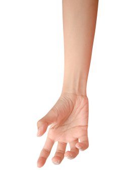 Bir şey gibi bir şişe tutan el kadar kapatın veya kırpma yoluyla izole üzerinde beyaz arka plan olabilir.