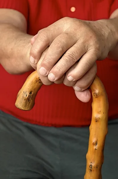 Hands and stick — Stock Photo, Image