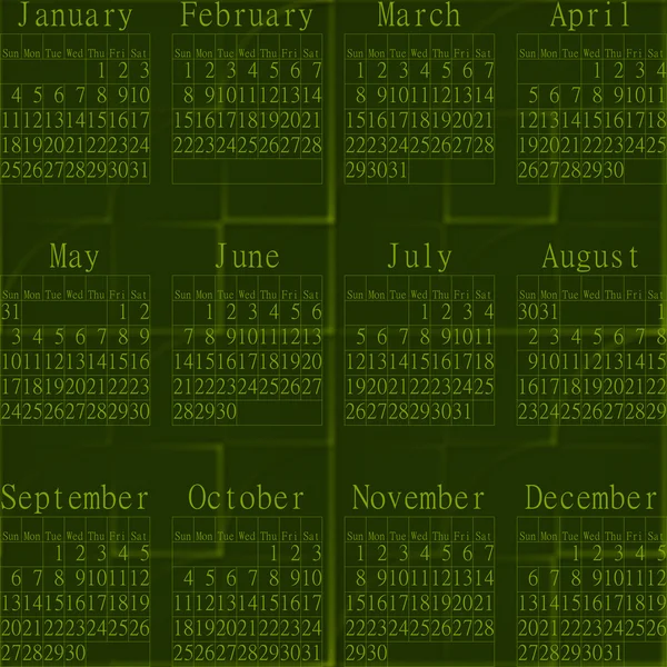 Streszczenie kalendarz 2015 zielony. — Zdjęcie stockowe