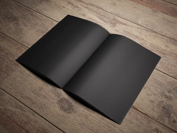 Open zwart boek — Stockfoto