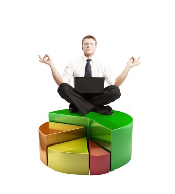 İşadamı meditasyon yapıyor