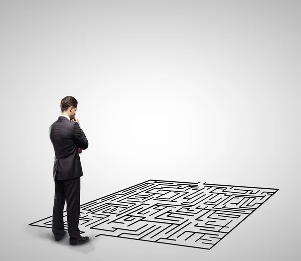 Man and labyrinth — Stock Photo, Image