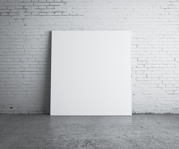 Blank picture hanging on wall