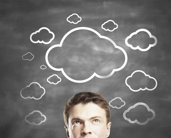 Man and cloud — Stock Photo, Image