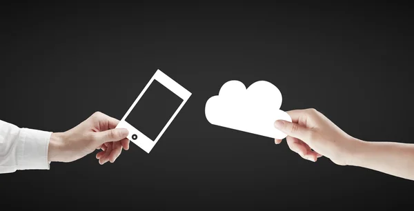 Telefono e cloud — Foto Stock