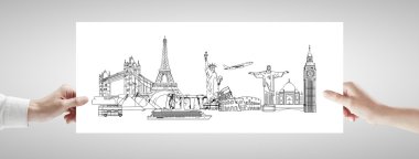 poster with monuments