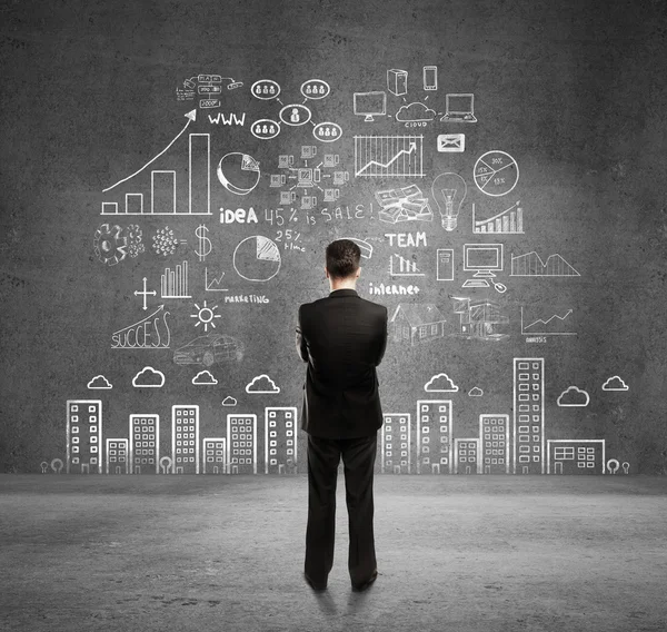 Business concept on wall