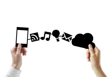 siyah telefon ve bulut