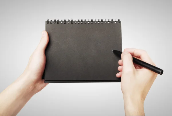 Black notepad — Stock Photo, Image