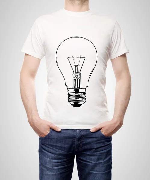 T-shirt with bulb — Stock Photo, Image