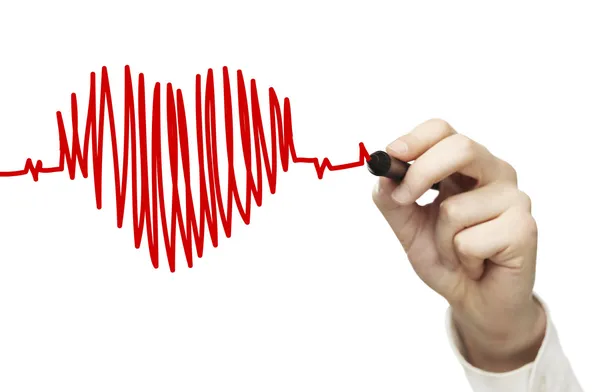 Drawing chart heartbeat — Stock Photo, Image