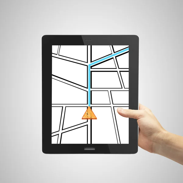 Touchpad z mapą — Zdjęcie stockowe