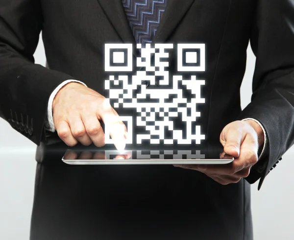 Touchpad mit QR-Code — Stockfoto