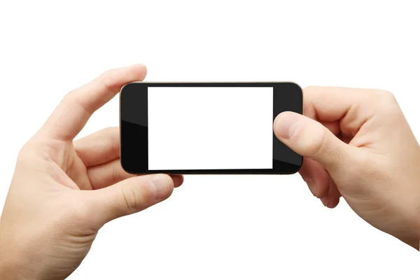 Ruce držet mobilní telefon — Stock fotografie