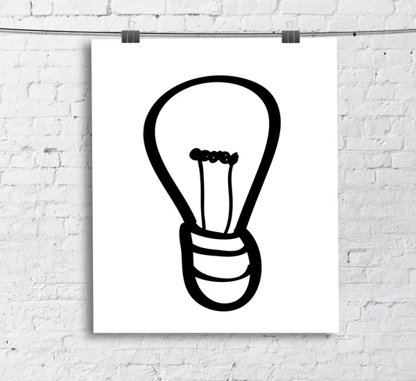 Ritning glödlampa — Stockfoto