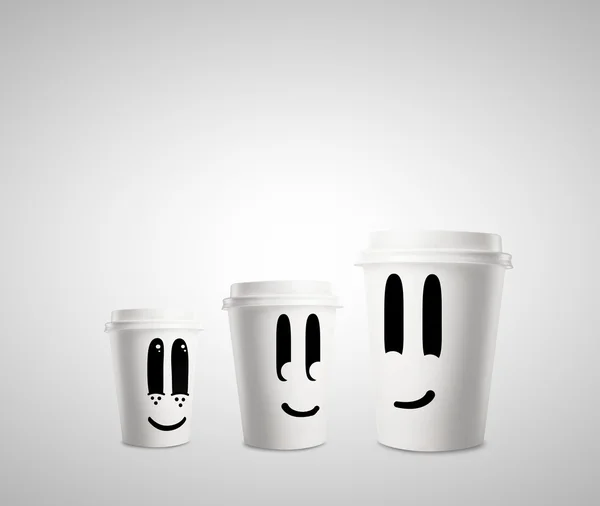 Tres taza feliz — Foto de Stock