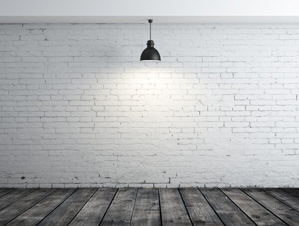 Room with lamp on ceiling — Stock Photo, Image