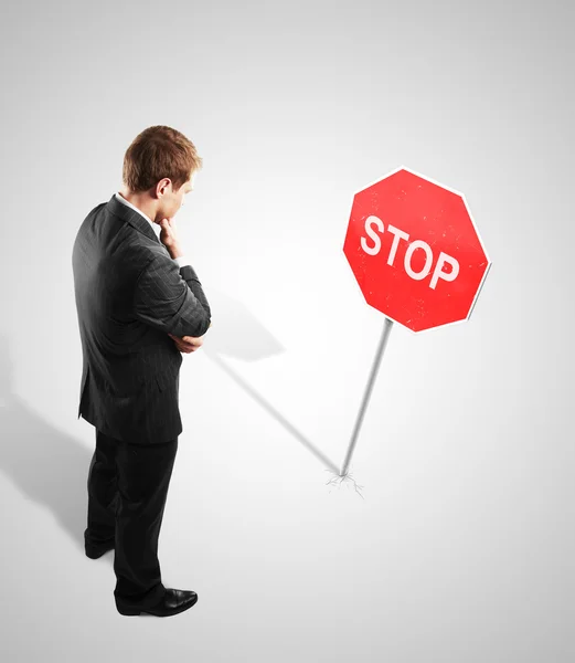 Simbolo uomo e stop — Foto Stock