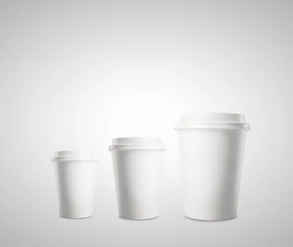 Tre tazza usa e getta — Foto Stock