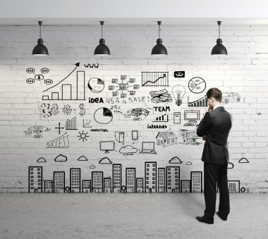 business concept on wall