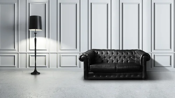 Sofa og lampe – stockfoto