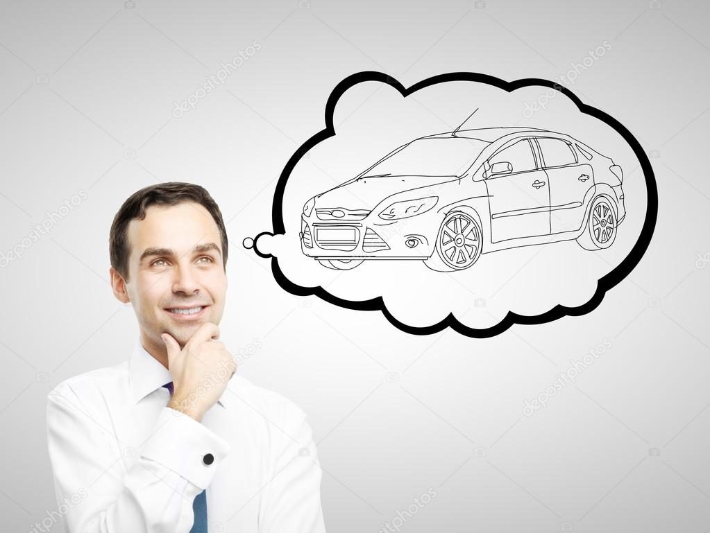 thinks about a car