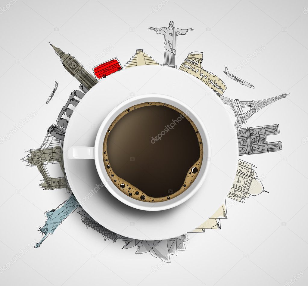 coffee and colorized travel