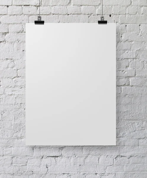 Cartaz branco — Fotografia de Stock