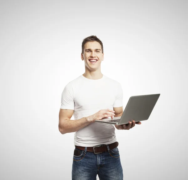 Männer mit Laptop — Stockfoto