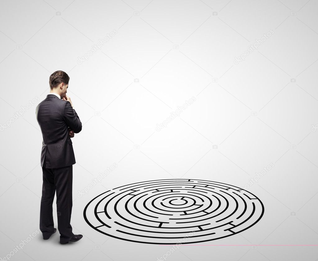 businessman and labyrinth