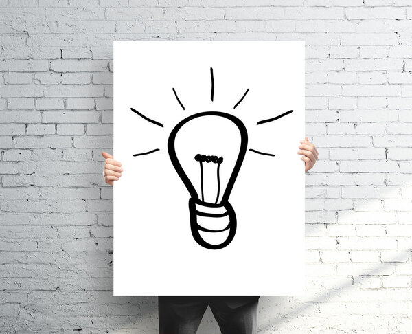 poster with drawing lamp