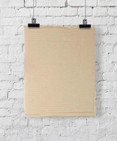 Yellow cardboard poster — Stock Photo, Image